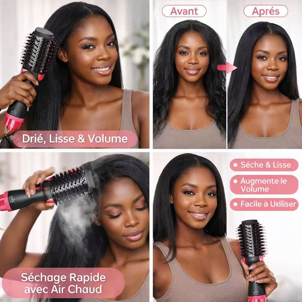 Brosse Lissante Chauffante 3-en-1